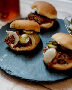 A plate with some sandwiches on it