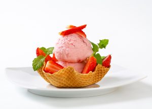Strawberry chickpea ice cream