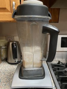 A blender sitting on top of the counter.