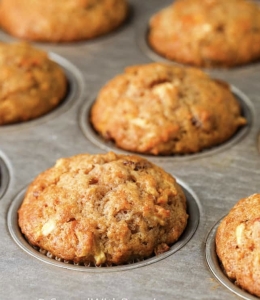 A close up of muffins in a pan