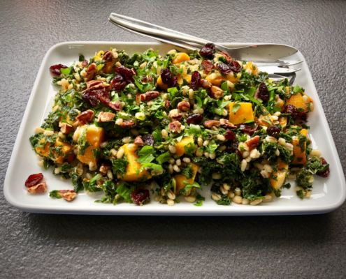 Barley Kabocha Kale Salad