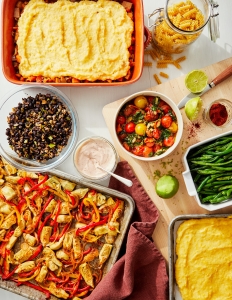 A table topped with different types of food.