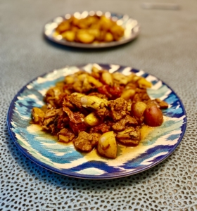 Soy protein Tajine and vegetables