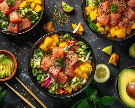 Poke bowl selections