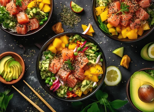 Poke bowl selections