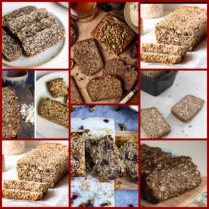 Various types of seed and nut bread.