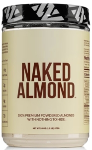Naked Almond powdered almonds product jar.